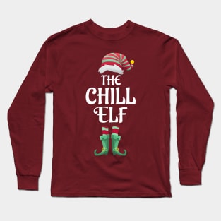 The Chill Christmas Elf Matching Pajama PJ Family Party Gift Long Sleeve T-Shirt